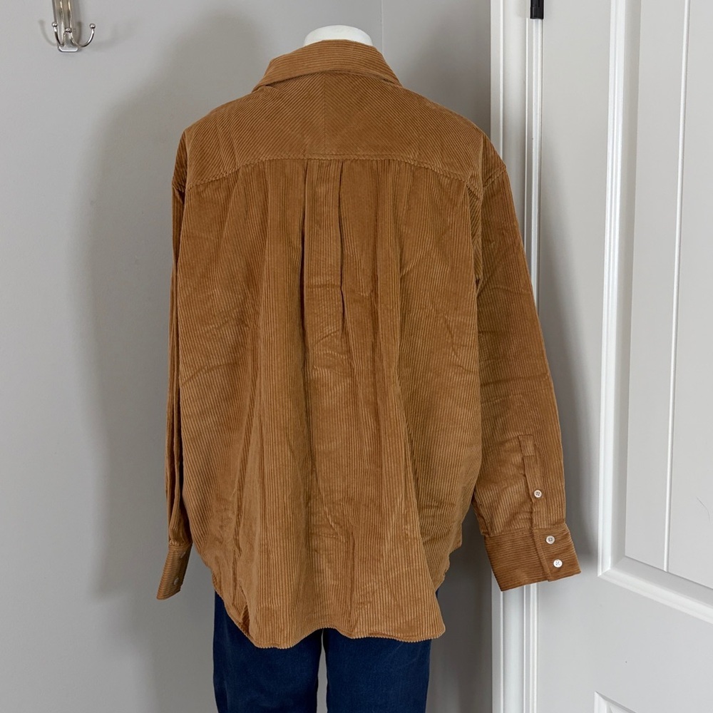 AYR The Deep End Corduroy Button Up Shirt Chipwich Tan Womens Camel Sz XL - Picture 7 of 14
